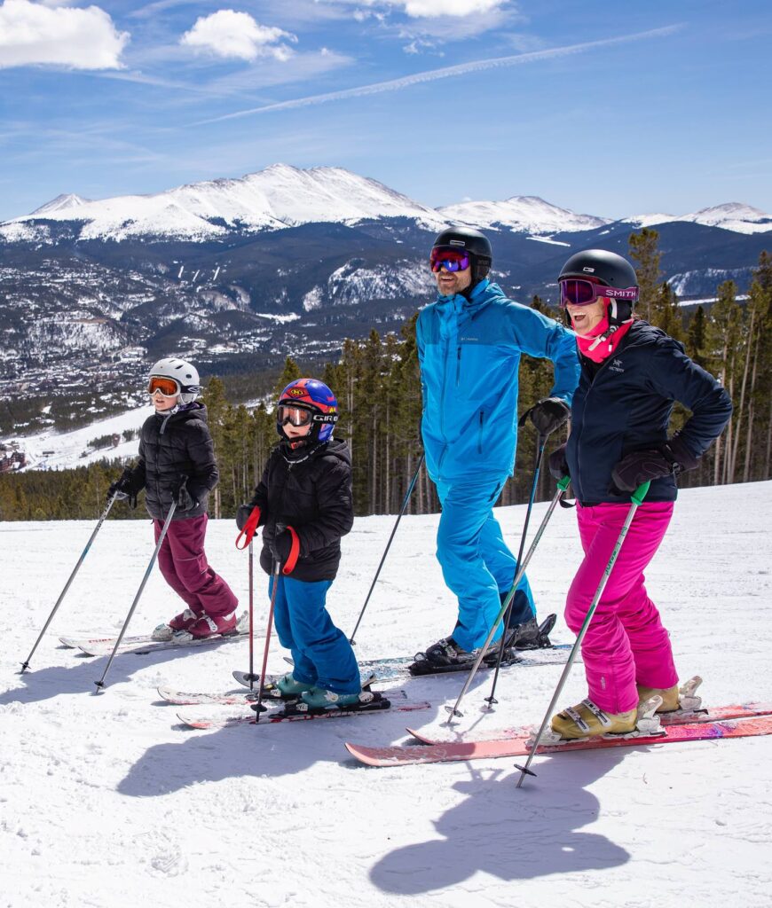 Family skiing